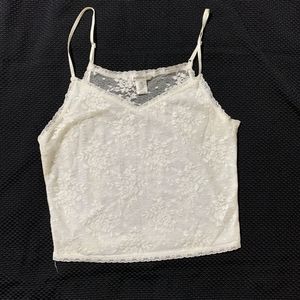 Off white lacy crop top